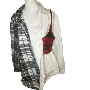 Funky, Cute Akira long sleeve red, black and white button down!